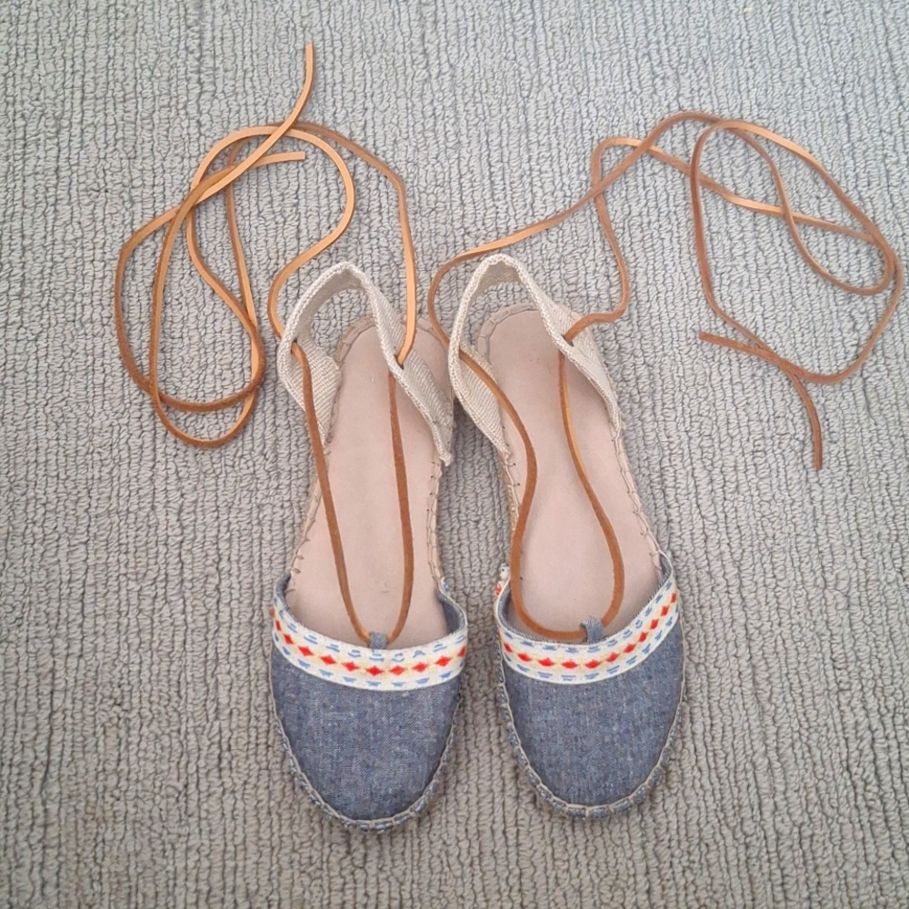 Blue flat espadrilles